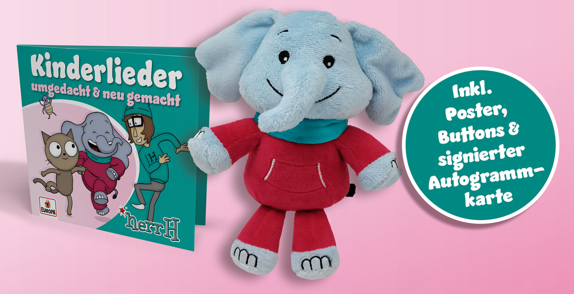  „Kinderlieder – umgedacht & neu gemacht“, Fan Bundle mit Elefanten Plüschtier & Deluxe Edition 